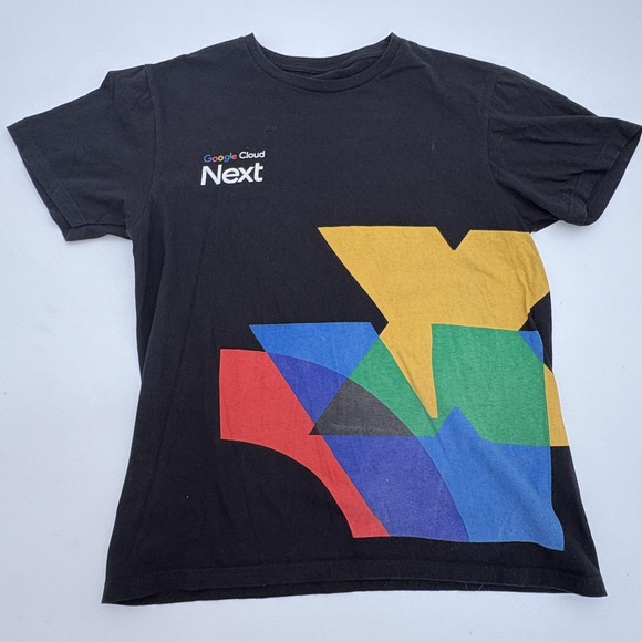 Google Cloud Next Shirt Mens Medium Black I'm Here To Help Graphic Logo Tee Top
